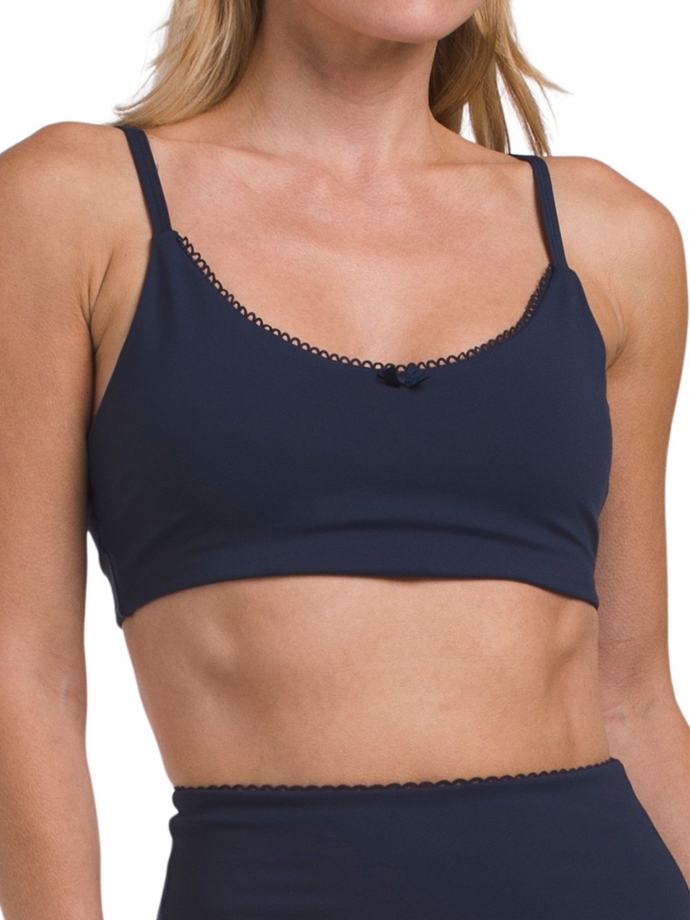 NWT MOVE THEOLOGY lace trim butter soft adjustable alara bra top